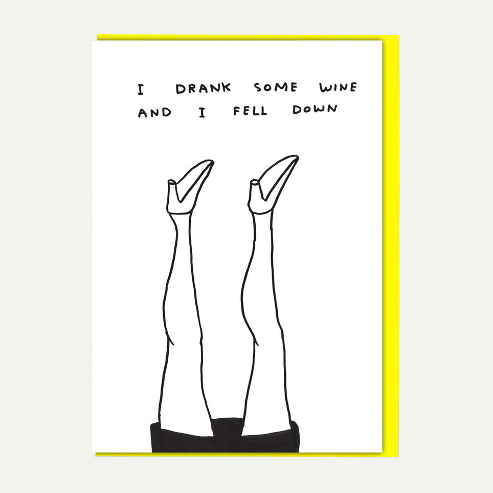 Brainbox Candy x David Shrigley I Drank Some Wine Greetings Card