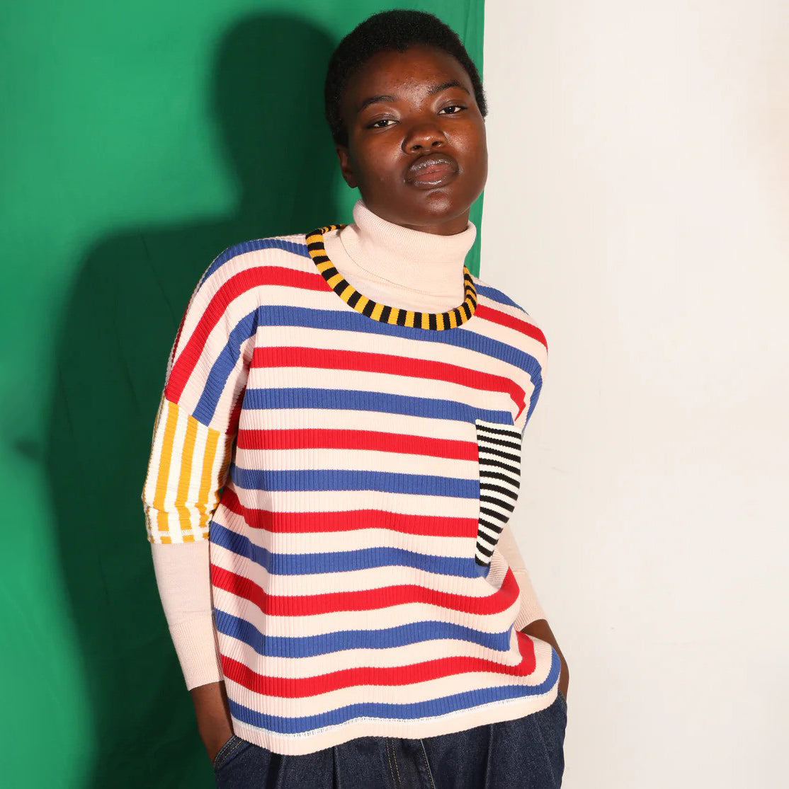 L.F. Markey Multi Stripe Winston Knit Tee