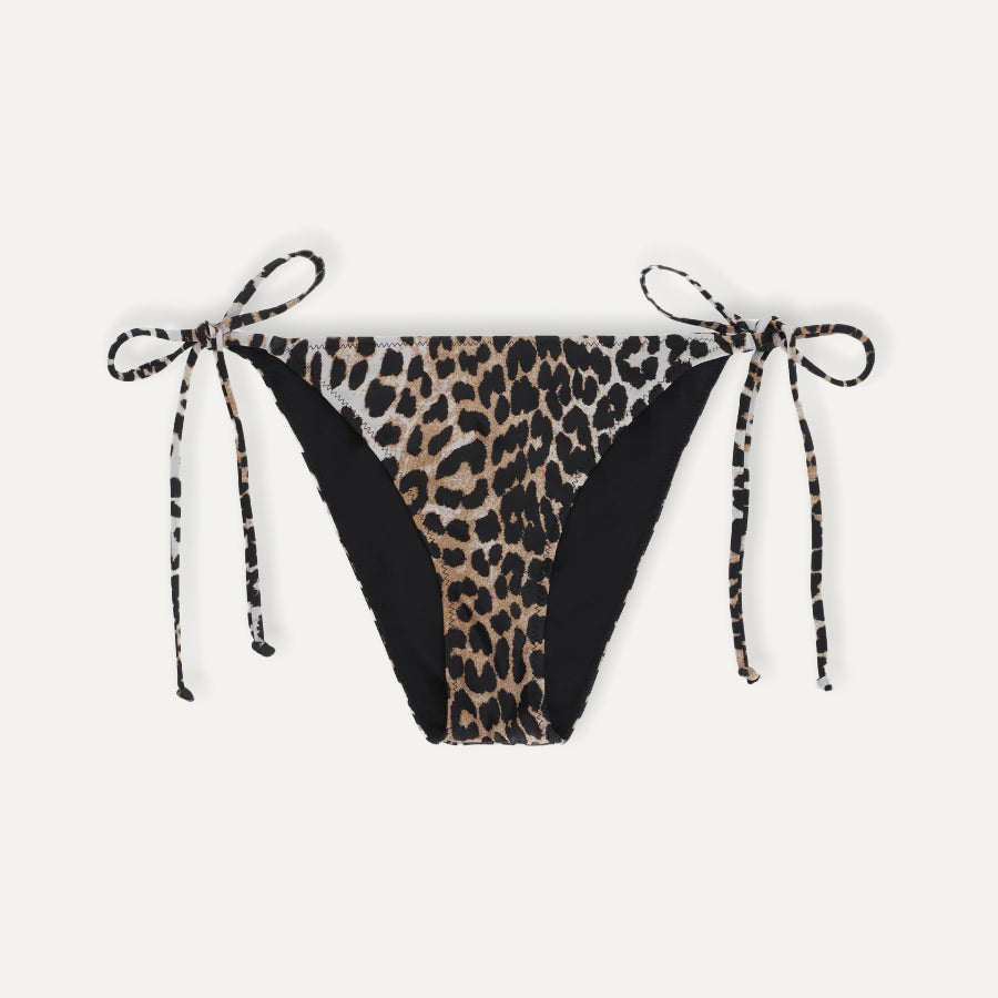 GANNI Leopard Print String Bikini Briefs